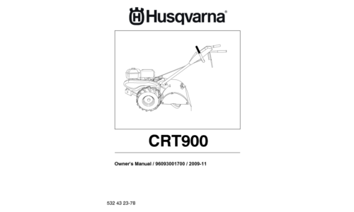 Husqvarna CRT900 2009-11 CULTIVATORS TILLERS 96093001700 User Manual