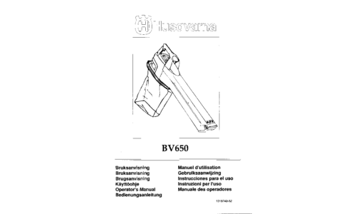 Husqvarna BV650 1997-01 SE DK NO FI GB DE FR NL ES IT PT User Manual