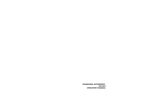 Husqvarna Automower 260 ACX 2009-05 User Manual