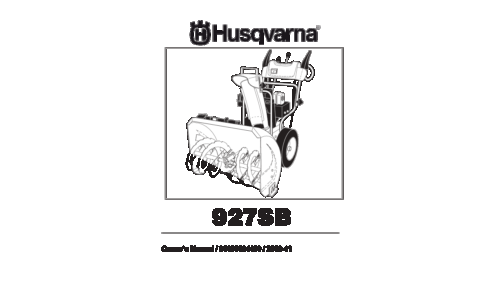 Husqvarna 927SB 2008-11 SNOW BLOWERS THROWERS 96193004400 User Manual