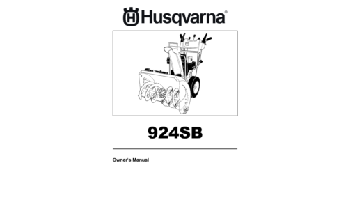 Husqvarna 924SB 2010-08 SNOW BLOWERS THROWERS 96193005500 User Manual