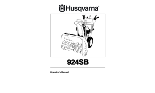 Husqvarna 924SB 2010-04 SNOW BLOWERS THROWERS 96193006300 User Manual