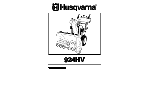 Husqvarna 924HV 2010-04 SNOW BLOWERS THROWERS 96193005200 User Manual