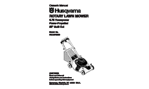 Husqvarna 917.375810 2006-05 Walk Mower User Manual