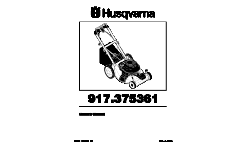 Husqvarna 917.375361 2005-01 Walk Mower User Manual