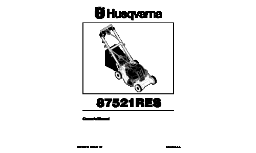 Husqvarna 87521 RES 96143002200 2007-02 Walk Mower User Manual