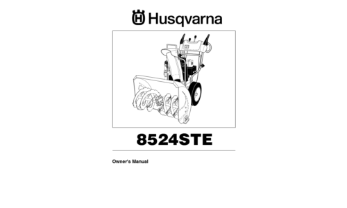 Husqvarna 8524 STE (HL 8524 STE A) 954224194 2004-08 Snow Thrower User Manual