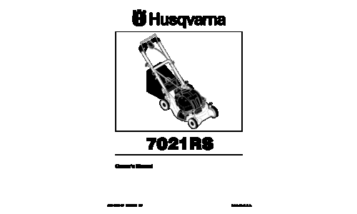 Husqvarna 7021 RS 96143001700 2006-01 Walk Mower User Manual