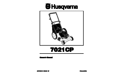 Husqvarna 7021 CP 96133000200 2005-01 Walk Mower User Manual