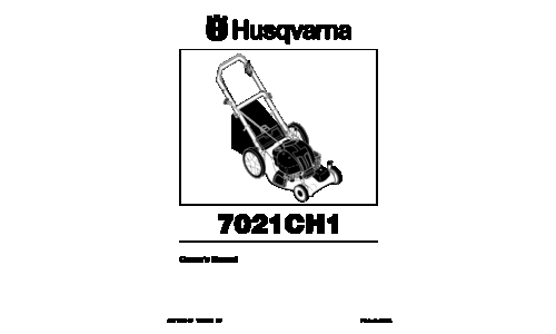 Husqvarna 7021 CH 1 96143000600 2004-10 Walk Mower User Manual