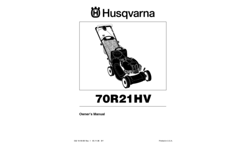 Husqvarna 70 R 21 HV 96143001400 2006-05 Walk Mower User Manual