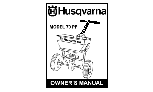 Husqvarna 70 PP Broadcast Spreader 966043501 2009-02 Accessory User Manual