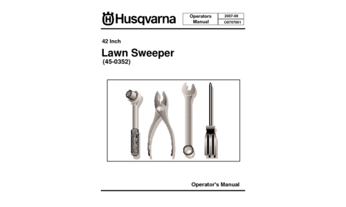 Husqvarna 695 20 00-20 42 in Sweeper 45-0352 2007-08 Accessory (Ride Mower) User Manual