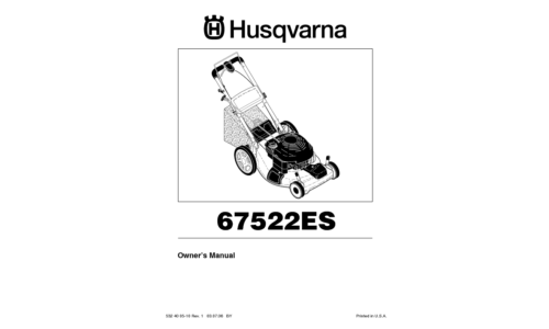 Husqvarna 67522 ES 96143001200 2006-03 Walk Mower User Manual