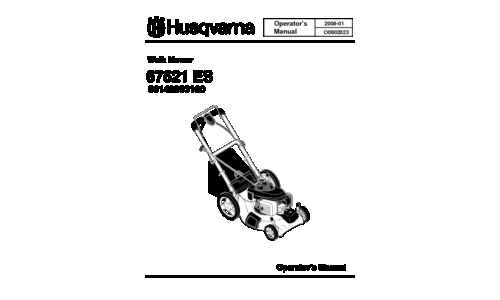 Husqvarna 67521 ES 96143003100 2008-01 Walk Mower User Manual