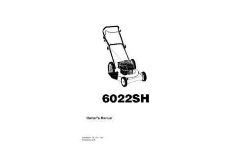 Husqvarna 6022 SH B 954222695 2001-10 Walk Mower User Manual