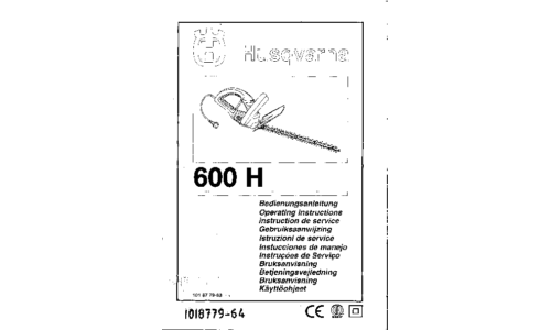 Husqvarna 600 H 1997-01 DE GB FR NL IT ES PT SE DK NO FI User Manual