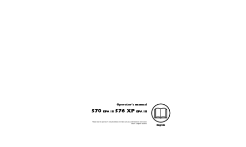 Husqvarna 570 EPA III 576 XP EPA III 2009-07 User Manual