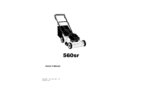 Husqvarna 560 SR 954140061A 1998-10 Walk Mower User Manual