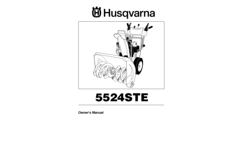 Husqvarna 5524 STE 96193001400 2006-08 Snow Thrower User Manual