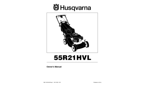 Husqvarna 55 R 21 HVL 96145000100 2005-02 Walk Mower User Manual