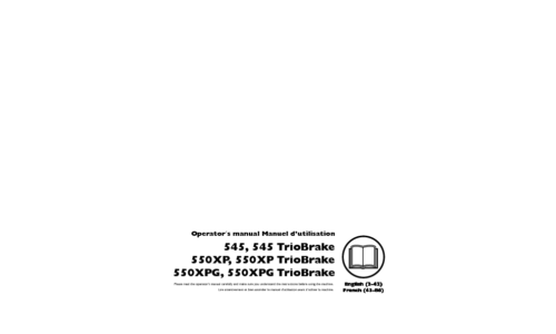 Husqvarna 545 545 TrioBrake 550XP 550XP TrioBrake 550XPG 550XPG TrioBrake 2011-11 User Manual