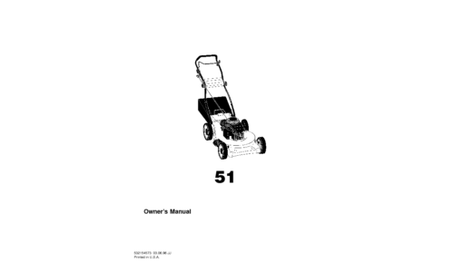 Husqvarna 51 954076608A,1996-03 Walk Mower User Manual