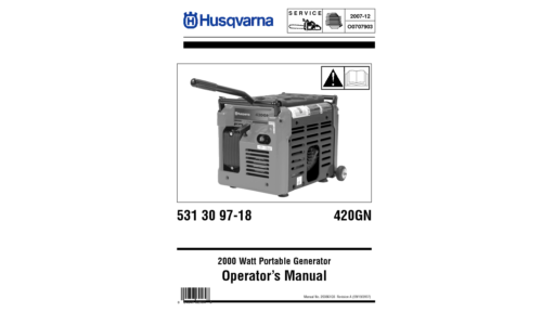 Husqvarna 420 GN 2007-12 Generator User Manual