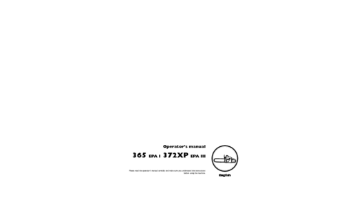 Husqvarna 365 EPA I 372 XP EPA III 2009-01 User Manual