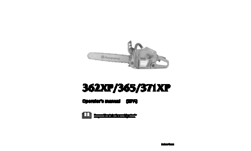 Husqvarna 362 XP 365 371 XP 1999-01 User Manual