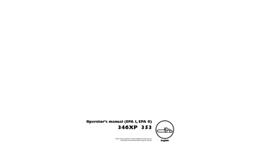 Husqvarna 346 XP 353 EPA I EPA II 2005-05 User Manual