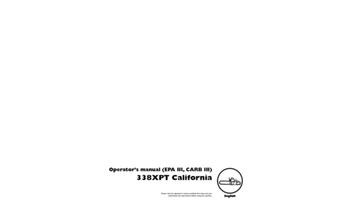 Husqvarna 338 XPT California EPA III Carb III 2009-02 User Manual