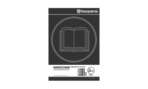 Husqvarna 330 BT 350 BT 370 BTS 380 BTS 2009-02 User Manual