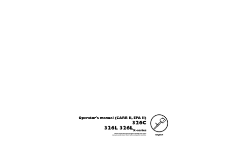 Husqvarna 326 C 326 L 326 L X-series CARB II EPA II 2002-01 User Manual