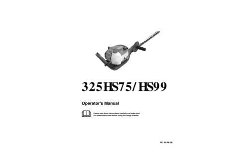 Husqvarna 325 HS75 325 HS99 2001-01 User Manual