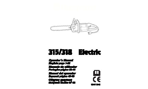 Husqvarna 315 Electric 318 Electric 220 V 2002-05 User Manual