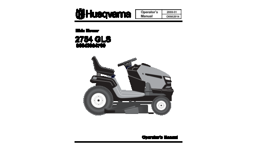 Husqvarna 2754 GLS 96043004700 2008-01 Ride Mower User Manual