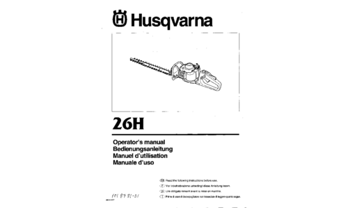 Husqvarna 26 H 1997-01 GB FR DE IT User Manual