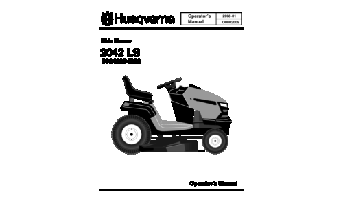 Husqvarna 2042 LS 96043004200 2008-01 Ride Mower User Manual