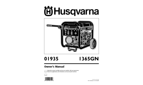 Husqvarna 1365 GN 2003-07 Generator User Manual