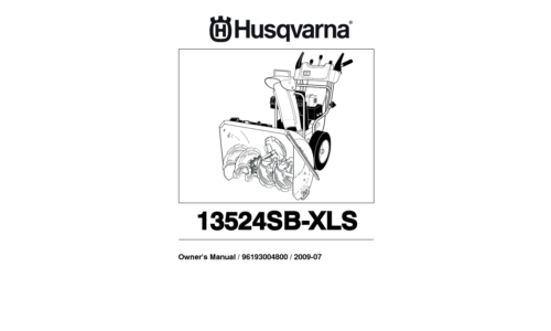 Husqvarna 13524SBXLS 2009-07 SNOW BLOWERS THROWERS 96193004800 User Manual