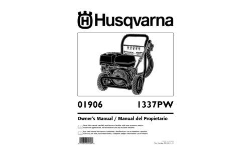 Husqvarna 1337 PW 2003-09 Pressure Washer User Manual