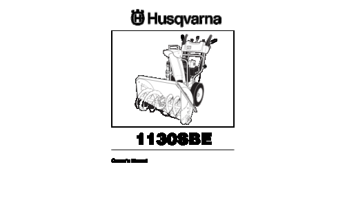 Husqvarna 1130 SBE 96193001700 2006-08 Snow Thrower User Manual