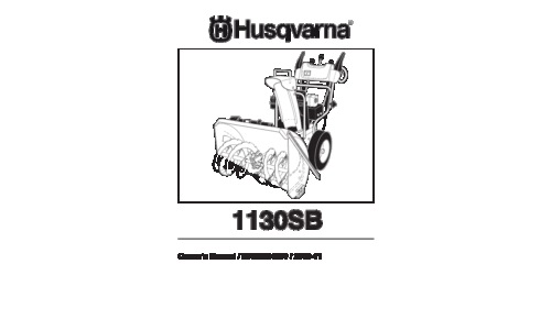 Husqvarna 1130 SB 96193004300 2008-11 Snow Thrower User Manual