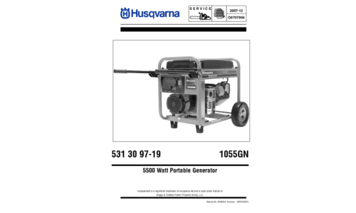 Husqvarna 1055 GN 2007-12 Generator User Manual