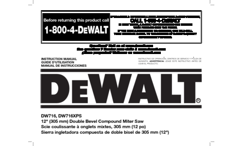 DeWalt Saw DW716XPS User Manual