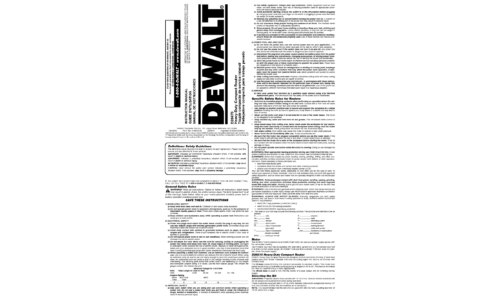 DeWalt Router D26670 User Manual