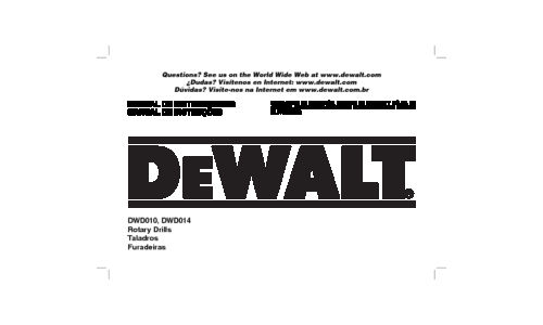 DeWalt Power Hammer DWD010 User Manual