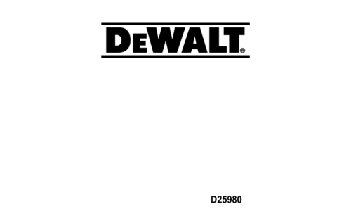 DeWalt Power Hammer D25980 User Manual