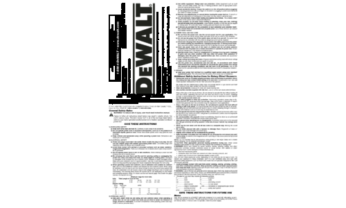 DeWalt Power Hammer 488039-00 User Manual